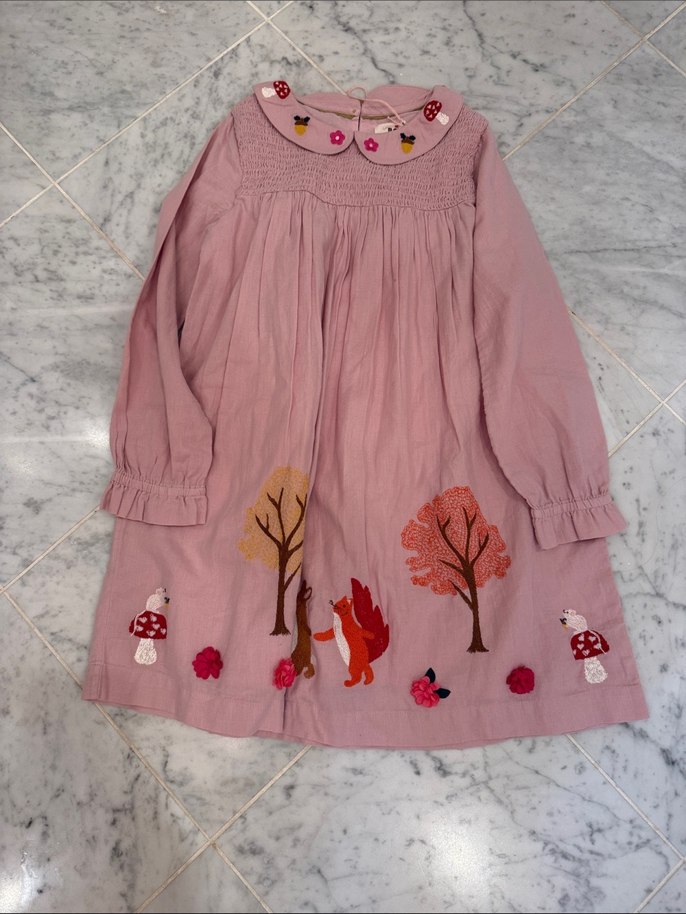 Mini Biden Pink Woodland Dress 7-8